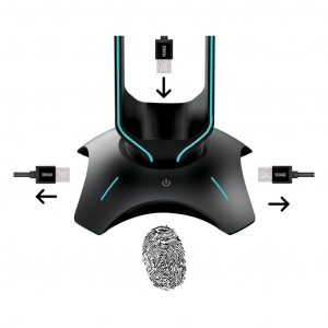 Yenkee fejhallgató-állvány és USB-hub 2 az 1-ben (YHB 3003)